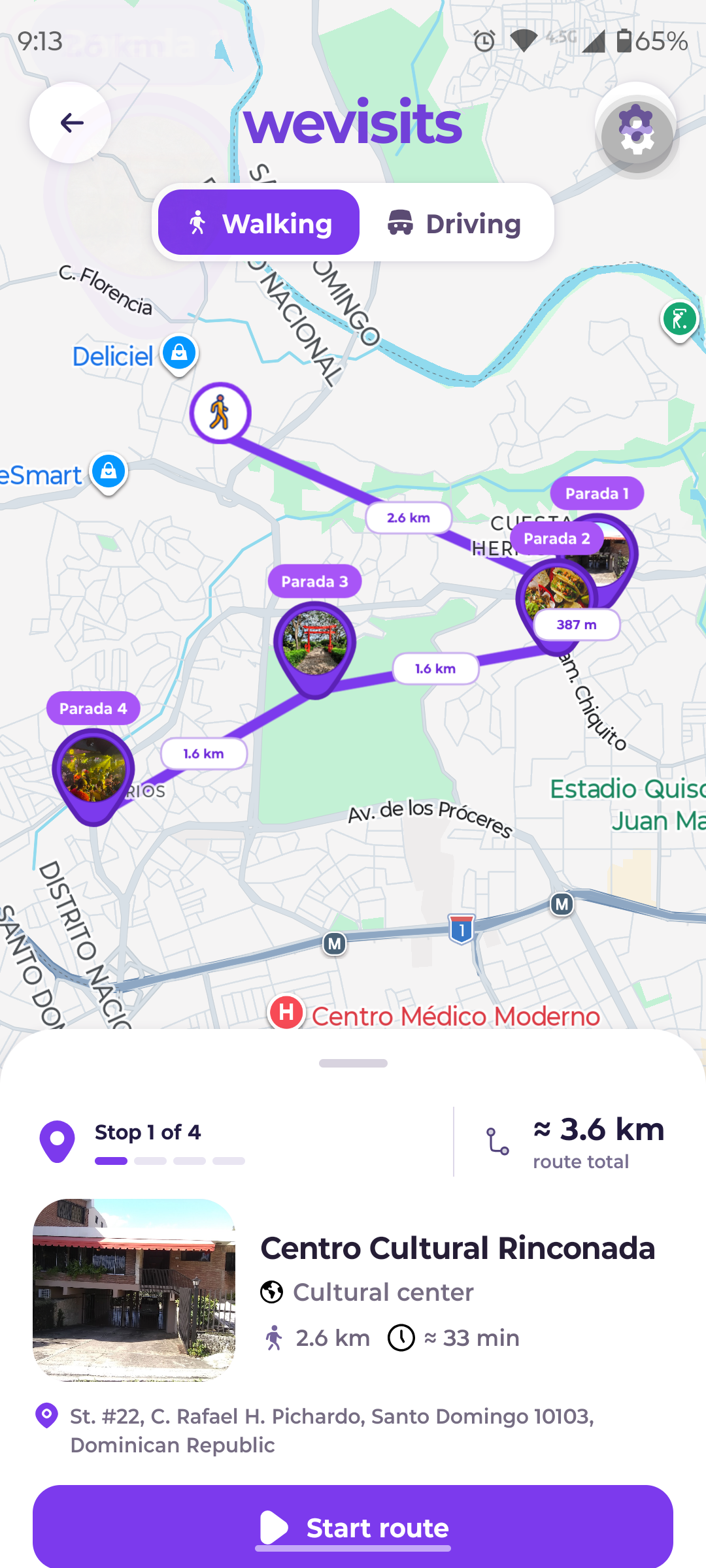 Descubrir lugares con Wevisits